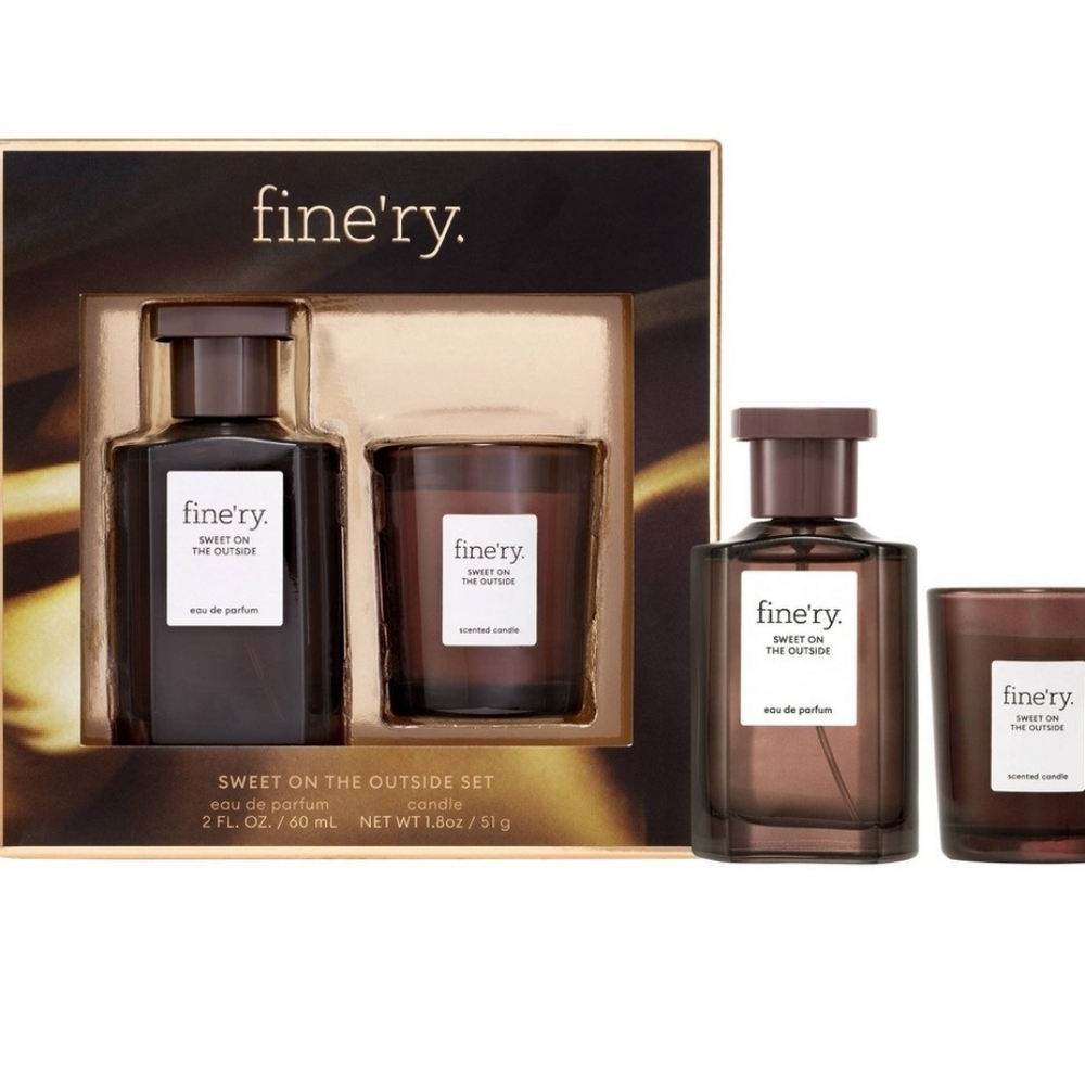 NEW fine'ry. Full Size eau de parfum + Mini Candle Gift Set - Sweet on the Outsi